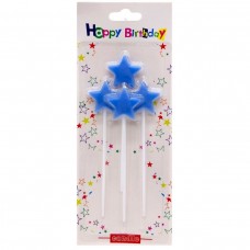 Набір свічок для торта Зірочки 4шт (СИНІ)