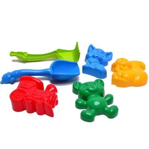 Песочный набор "Незабудка № 4" (лопатка, грабельки, 4 пасочки) (Colorplast)