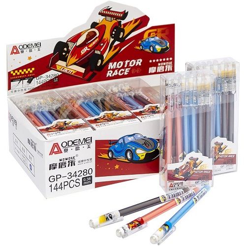 Ручка гелевая "пиши-стирай" "MotorRace" 0,38мм, синяя (40017) (MiC)