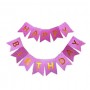 Гірлянда-розтяжка прапорця "Happy birthday" 12*16см-5м, рожева (MiC)