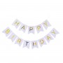 Гірлянда-розтяжка прапорці "Happy birthday" 12*16см-5м, срібло (MiC)