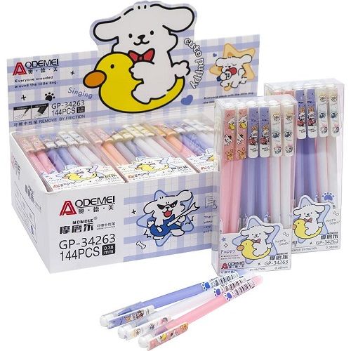 Ручка "пиши-стирай" "Cute puppy" 0,38мм, синяя (42435) (MiC)