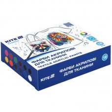 Фарби акрилові для тканини, 12 кольорів, 20 мл,Kite Creative