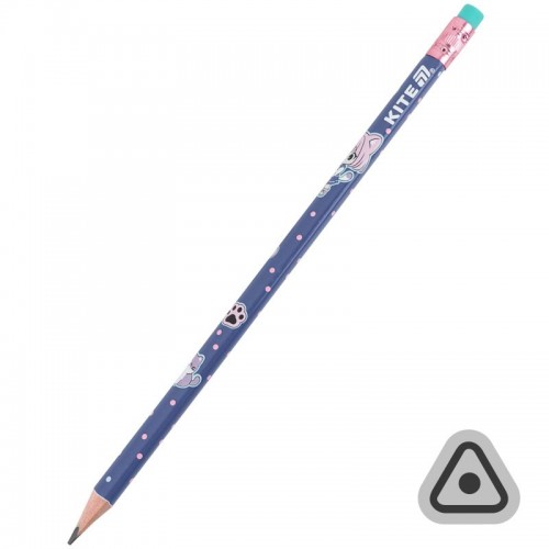 Карандаш графитный с ластиком, тригранный Be Friends (Kite)