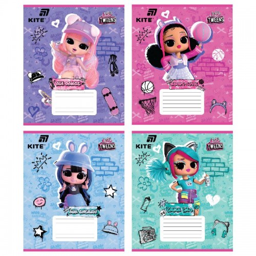 Зошит 12 арк., кос., УФ лак + глітер, LO (Kite)