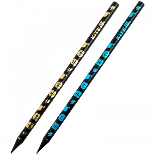 Карандаш графитный, черный корпус, 36 шт., тубус (Kite)