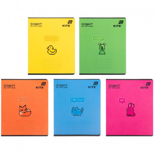 Зошит 18 арк., лін., софт тач + УФ лак об'ємний, Kite OC (Kite)