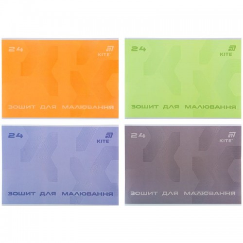 Зошит для малювання, 24 арк., скоба, софт тач + УФ лак, Kite (Kite)