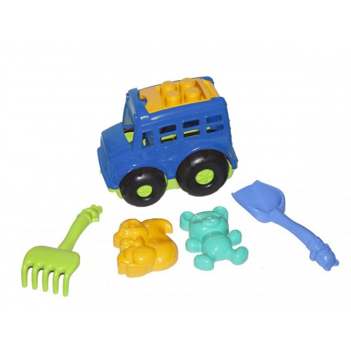 Автобус "Бусик" с песочным набором, синий (Colorplast)