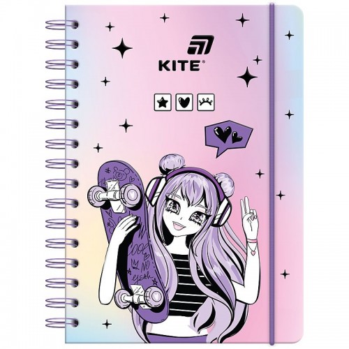 Блокнот на спіралі А5, 80 арк., кл., Anime Dream (Kite)