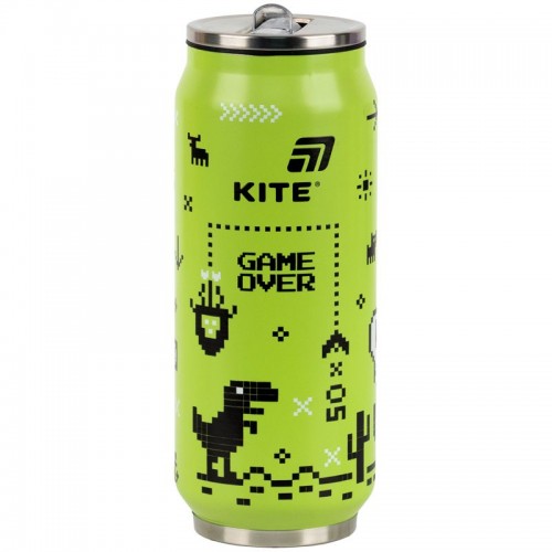 Термочашка з трубочкою, 500мл, Game over (Kite)