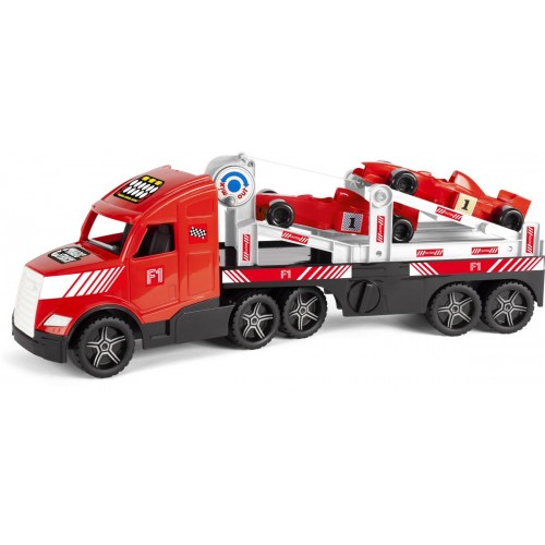 Вантажівка з 2 автомобілями (Magic Truck) (Wader)