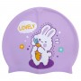 Шапочка для плавания силиконовая, в пакете "ЗАЕЦ" (СИРЕНЕВАЯ) (MiC)
