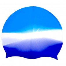 Шапочка для плавания силиконовая, в пакете (сине-голубая)