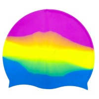 Шапочка для плавания силиконовая, в пакете (РОЗОВО-РАДУЖНАЯ)