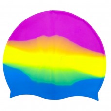 Шапочка для плавания силиконовая, в пакете (РОЗОВО-РАДУЖНАЯ)