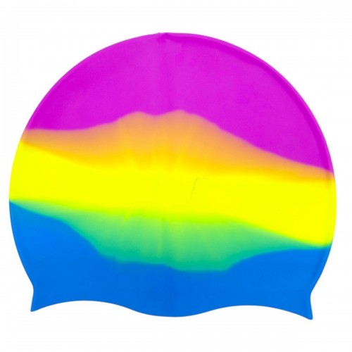 Шапочка для плавания силиконовая, в пакете (РОЗОВО-РАДУЖНАЯ) (MiC)