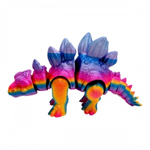 Игрушка подвижная 3D Динозавр 18 см, Стегозавр (Радужный) (MiC)