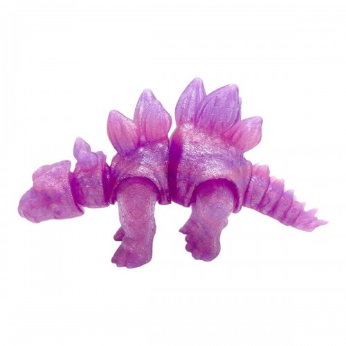 Игрушка подвижная 3D Динозавр 18 см, Стегозавр (ПРОЗОРНО-РОЖЕВЫЙ) (MiC)