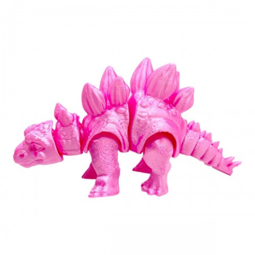 Игрушка подвижная 3D Динозавр 18 см, Стегозавр (Розовый) (MiC)