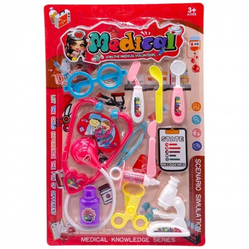 Лікар набір медицинський на планшетці, (ЧЕРВОНИЙ) (MiC)