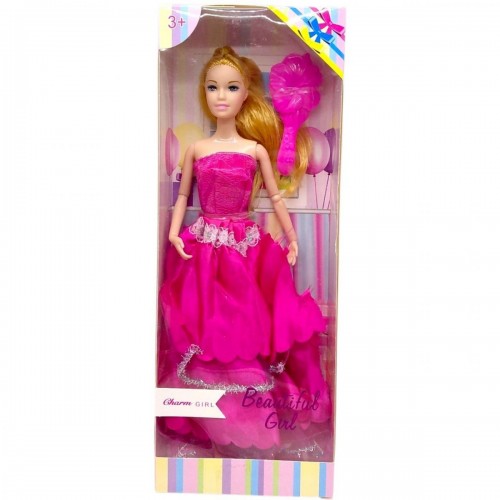 Лялька у святковій сукні з бантом (МАЛИНОВА) (MiC)