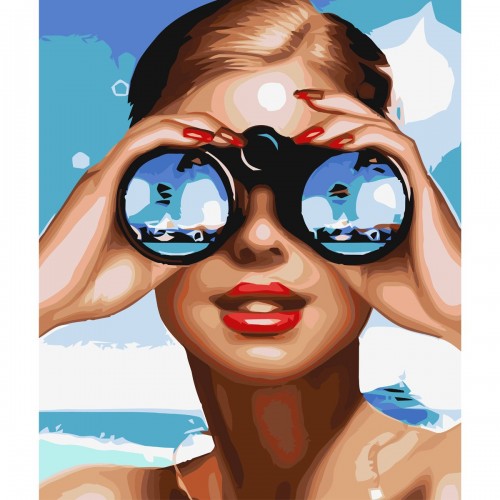 Картина за номерами "Погляд у бінокль" (Оптифрост)