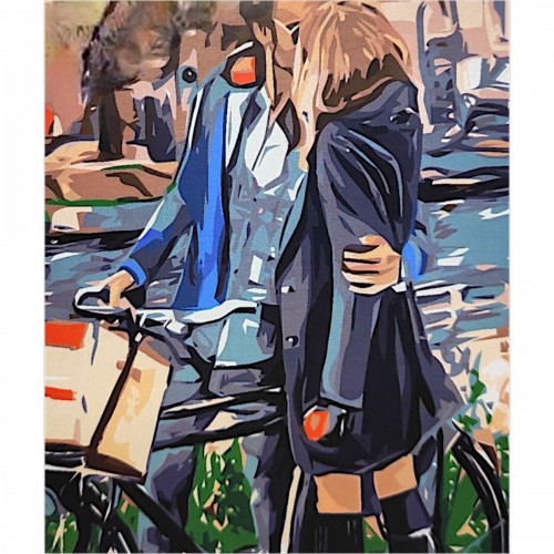 Картина по номерах "Закохані біля річки" 40х50 см (Оптифрост)