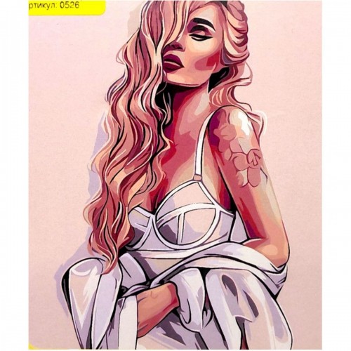 Картина по номерах "Бiлявка з тату" 40*50 см (Оптифрост)