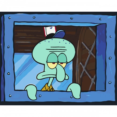 Картина по номерах "Сквідвард. Губка Боб" 40x50 см (Origami)