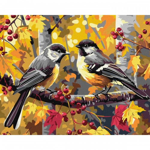 Картина по номерам "Пара синичек" 40х50 см (Ідейка)