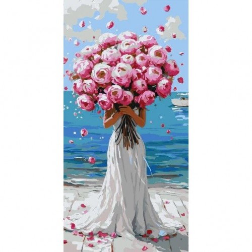 Картина за номерами "Обійми троянд" 40*80 см (Origami)