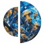Картина по номерам с красками металлик "В глубинах океана" (полукруга 50 см, 70 см) (Origami)