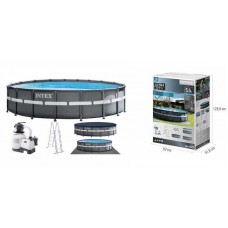 Intex Бассейн каркасный (объем воды: 26423л, размер: 549х132см, лестница, насос-фильтр песчаный – 6000 л/ч, скиммер), в коробке