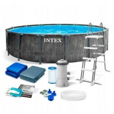 Intex Басейн каркасний (об'єм:24310л, розмір:549x122см, сходи, насос-фільтр:5 678 л/год, драбина, тент, підстилка), в коробці