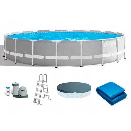 Intex Бассейн каркасный (объем:24311л, размер:549х122см, насос 220V: 5687 л/ч, стремянка, тент, подстилка) (Intex)