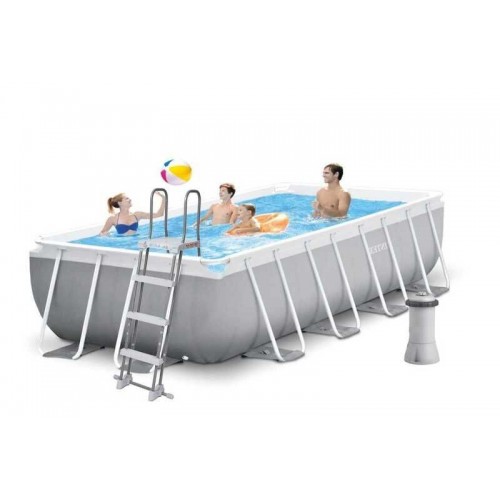 Intex Бассейн каркасный (объем:8418л, размер:400х200х122см, насос-фильтр картриджный: 2006 л/ч, стремянка, в коробке (Intex)