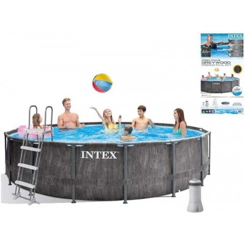 Intex Бассейн каркасный (объем:16805л, размер:457x122см, насос-фильтр:3 785 л/ч, стремянка, тент, подстилка), в коробке (Intex)