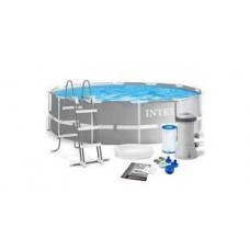 Intex Басейн каркасний (об'єм:16805л, розмір:457х122см, сходи, насос-фільтр 3785 л/год, драбина, тент, підстилка, в коробці