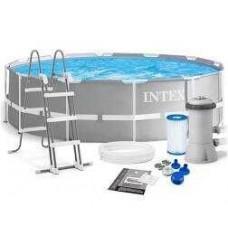 Intex Бассейн каркасный (объем:12706л (90), размер:427х107см, лестница, насос-фильтр: 3785 л/ч, стремянка, тент, подстилка), в коробке
