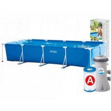 Intex Бассейн каркасный (450х220х84см, Объем:7127 л при 90 заполнении, (2006 л/ч) насос-фильтр, в коробке