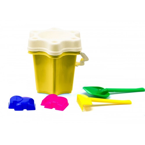 Відро Квіточка-2 набір (ЛОП + граб + 2 пас) жовтий. (Бамсик)