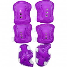 Защитное снаряжение: нарукавники, наколенники с липучками в сетке (фиолетовый)