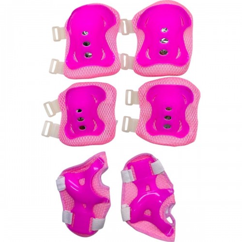 Защитное снаряжение: нарукавники, наколенники с липучками в сетке (РОЗОВЫЙ) (MiC)