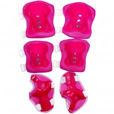 Защитное снаряжение: нарукавники, наколенники с липучками в сетке (МАЛИНОВЫЙ)