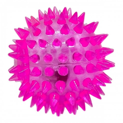 Мяч-ежик резиновый со светом (Розовый) (MiC)