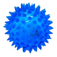 Мяч-ежик резиновый со светом (Синий)