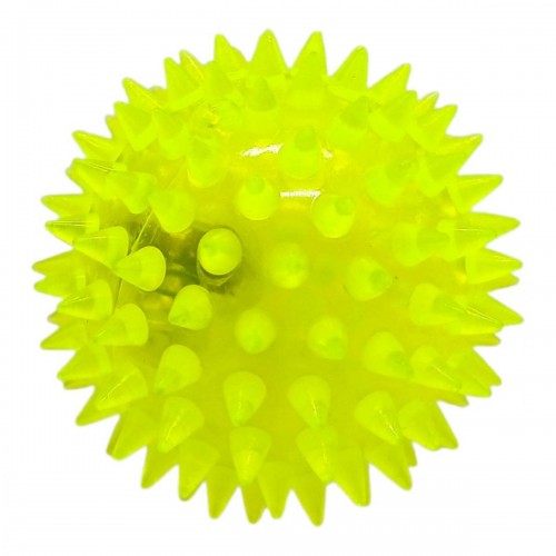 Мяч-ежик резиновый со светом (Желтый) (MiC)