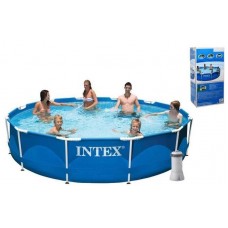 Intex Басейн каркасний фільтр/насос мережа 220-240 В, 366х76см, 6503л