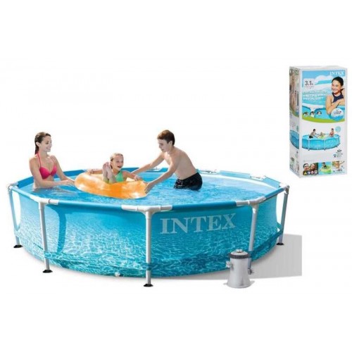 Intex Басейн каркасний круглий, діаметр 305см, висота 76см, насос-фільтр (1 250 л/ч), об'єм 4485л, в коробці (Intex)